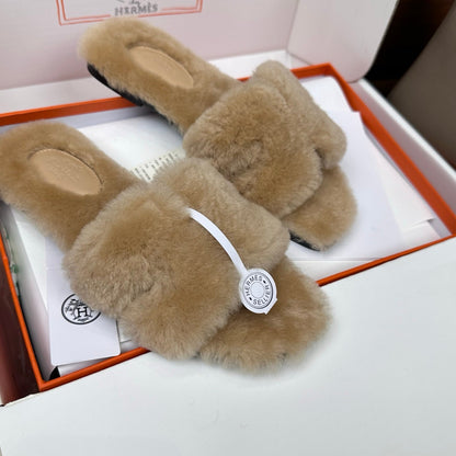HM Oran Sandal Light Beige Wool Velvet 598194