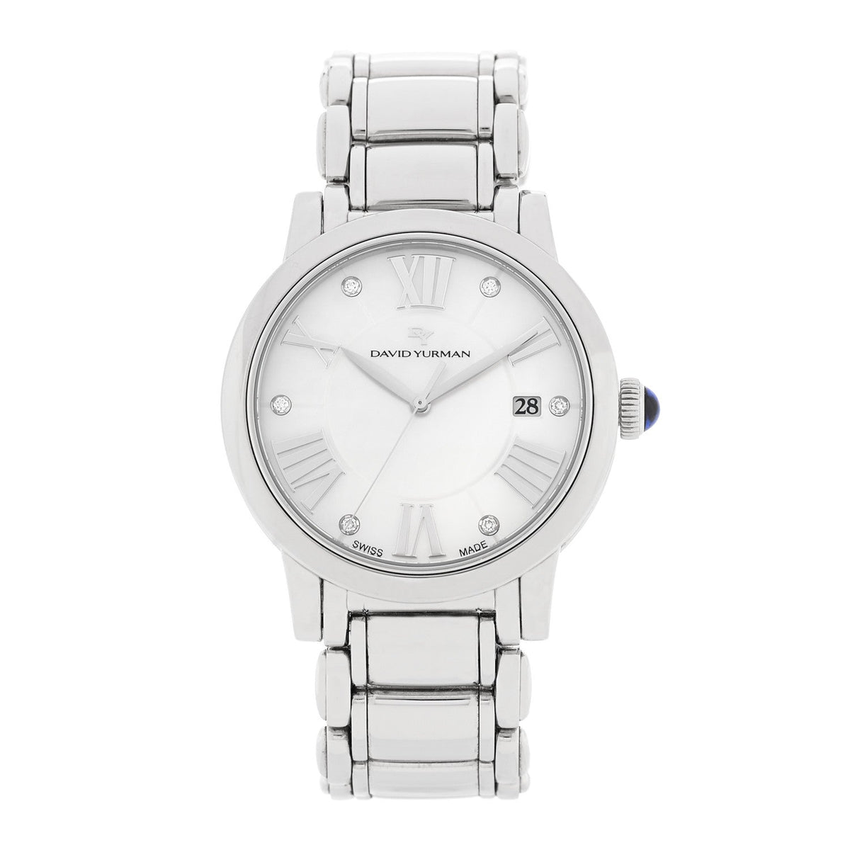 Stainless Steel Diamond Mother of Pearl 38mm Classic Quartz Watch