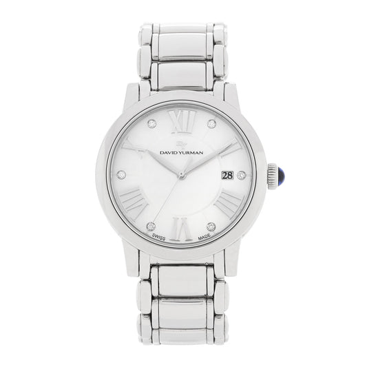 Stainless Steel Diamond Mother of Pearl 38mm Classic Quartz Watch