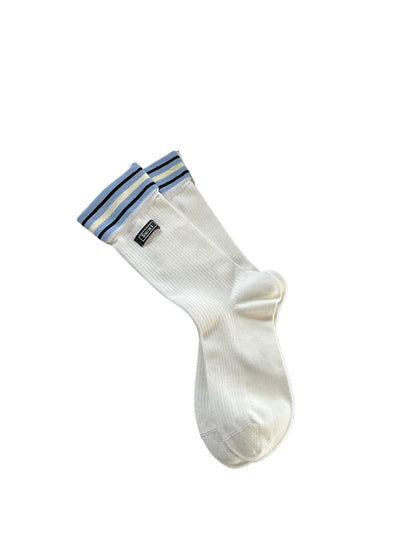 Rufia - Preppy Stripe Crew Socks - Sporty &amp; Chic