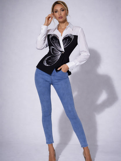 Ayla Sequined Long-Sleeve Shirt