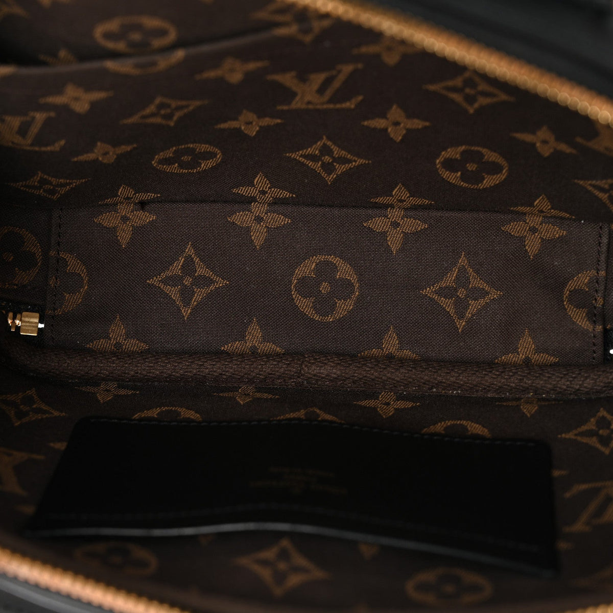 Calfskin Monogram Embossed Utility Crossbody Black