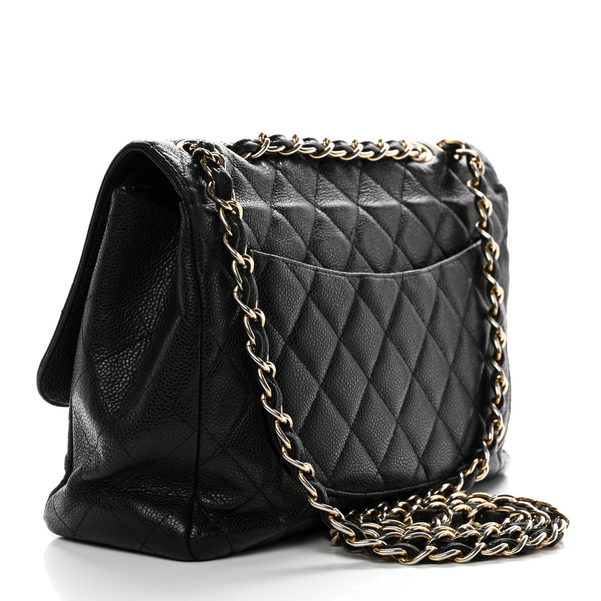 Caviar Quilted Jumbo Single Flap Black