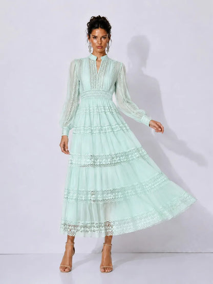 Celeste Elegant Cut-Out Panel Maxi Dress