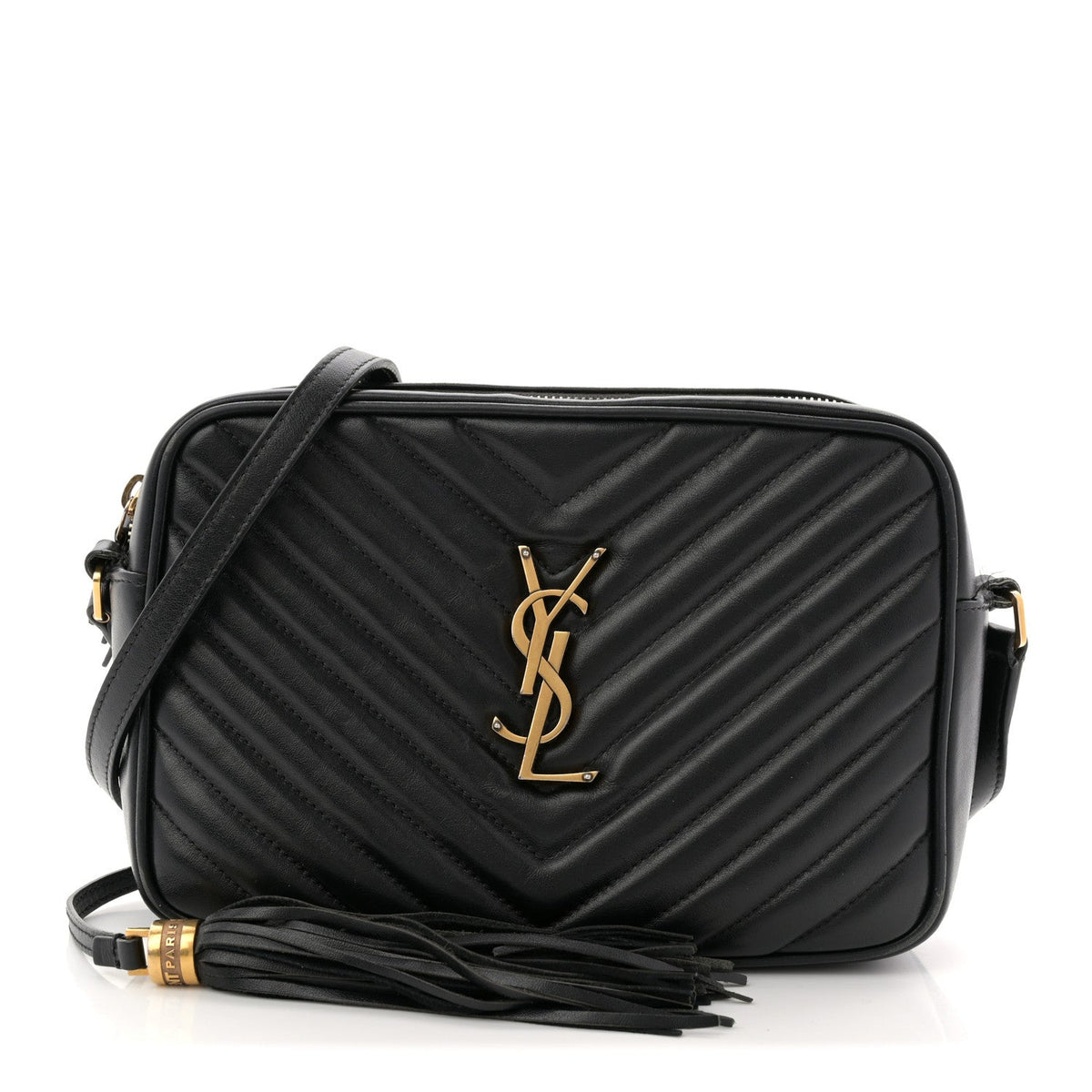 Calfskin Matelasse Monogram Lou Camera Bag Black