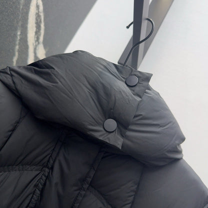 Burberry 25 Hooded Short Down Jacket with Adjustable Waist Black Polyester