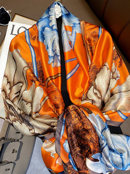 Flower Print Sun Protection Shawl&Scarf