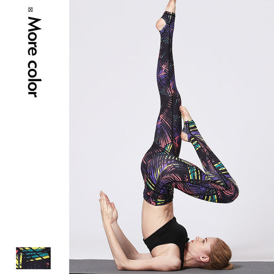 Step High-Bounce Yoga Pants Women Print Tight Outdoor Sports Fitness Clothing Casual Bottom Wholesale