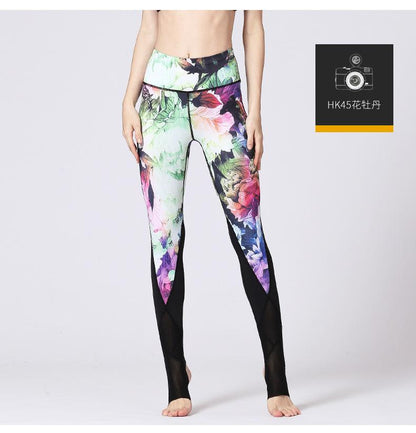 Printing Quick-Drying Yoga Pants Sports Leggings Digital Printing Feet Length Yoga Pants