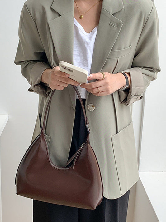 Geometric Split-Joint Zipper Shoulder Bags Handbags