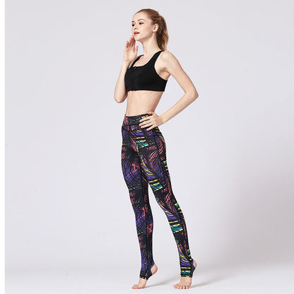 Step High-Bounce Yoga Pants Women Print Tight Outdoor Sports Fitness Clothing Casual Bottom Wholesale
