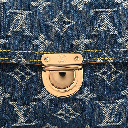 Monogram Denim Pochette Plat Clutch Blue