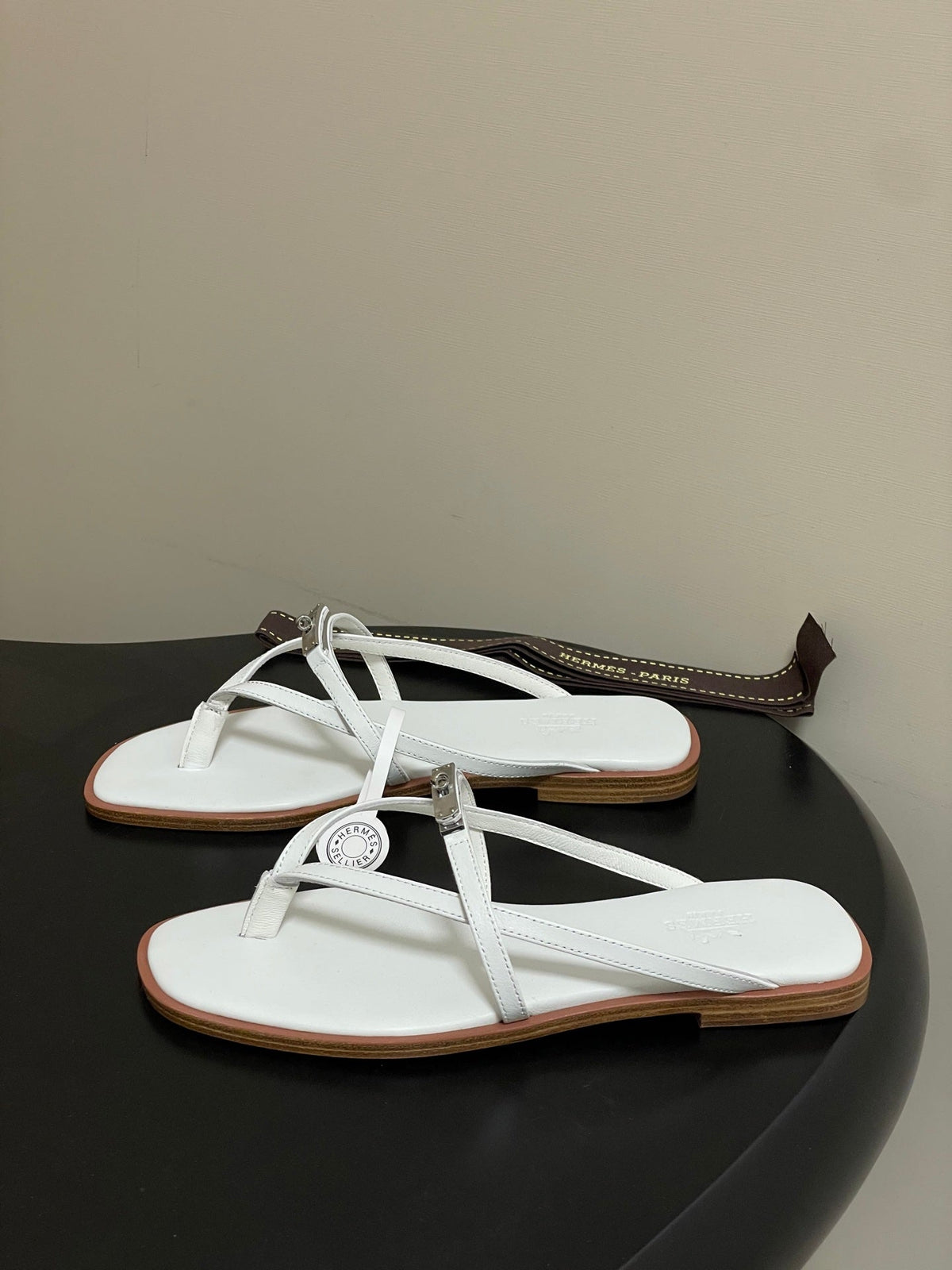 HM Miss Sandal White in Calfskin 593825