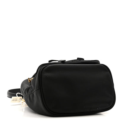 Re-Nylon Duet Drawstring Shoulder Bag Black