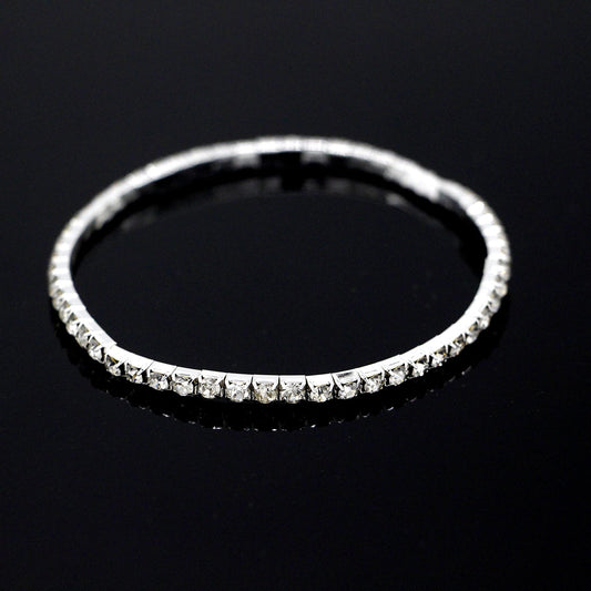 European and American Style Sparkling Crystal Anklet Bracelet Multilayer Optional Silver Gold