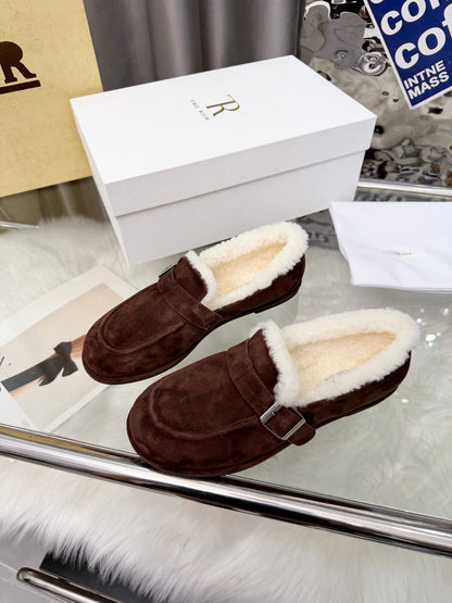 The Row 2025 Loafers Dark Brown Wool 576842
