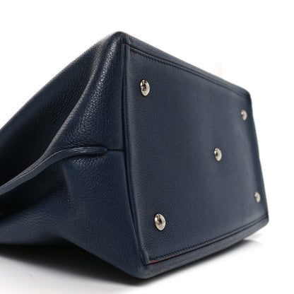 Calfskin Lockme Day Marine Rouge