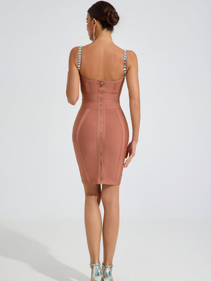 Leah Crystal Contour Bodycon Mini Dress