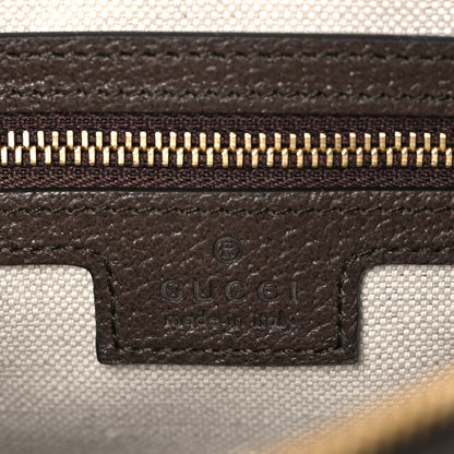GG Supreme Monogram Textured Dollar Calfskin Web Studded Mini Ophidia Flap Shoulder Bag Beige Ebony New Acero