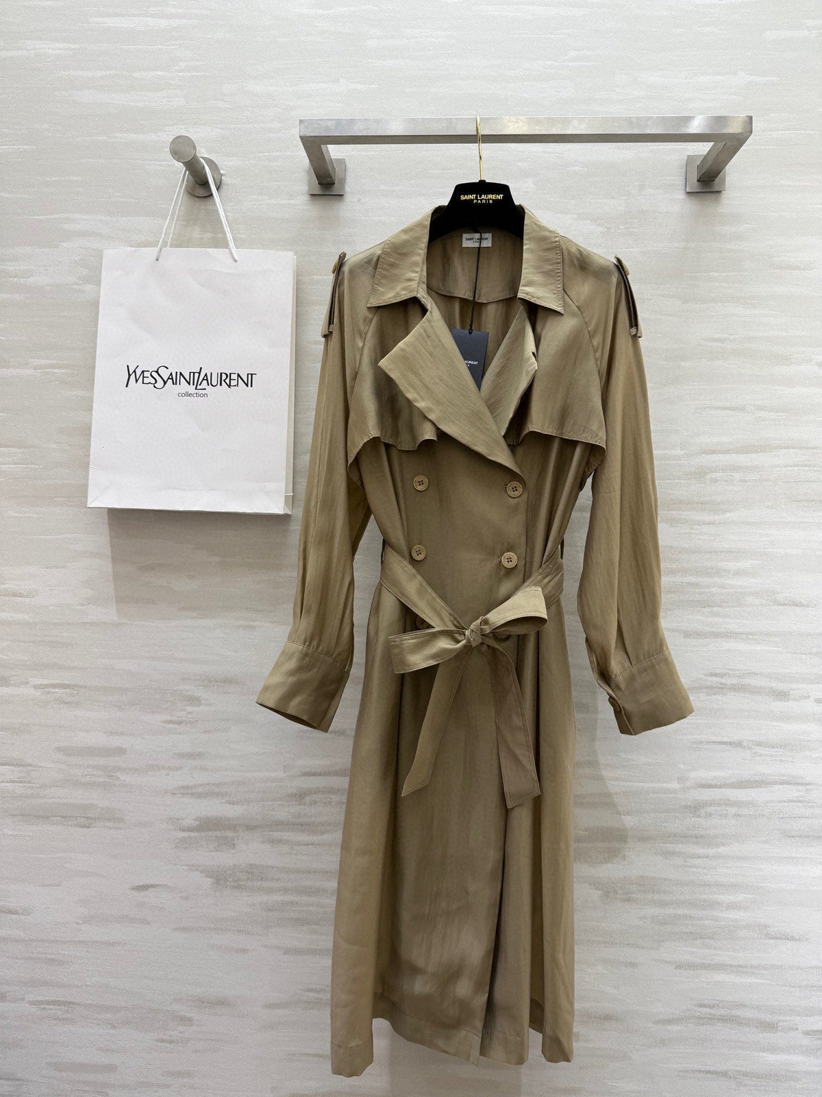 YSL 25 Windbreaker Jacket Beige Tencel