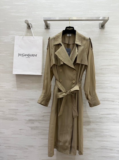 YSL 25 Windbreaker Jacket Beige Tencel