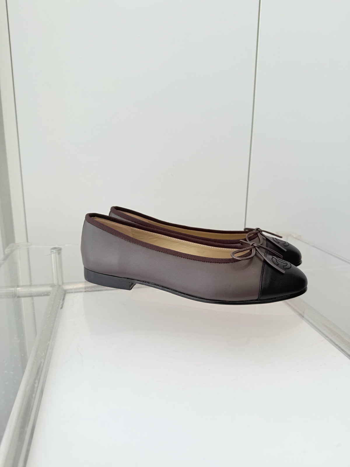 ballet flats brown mix black lambskin 566819