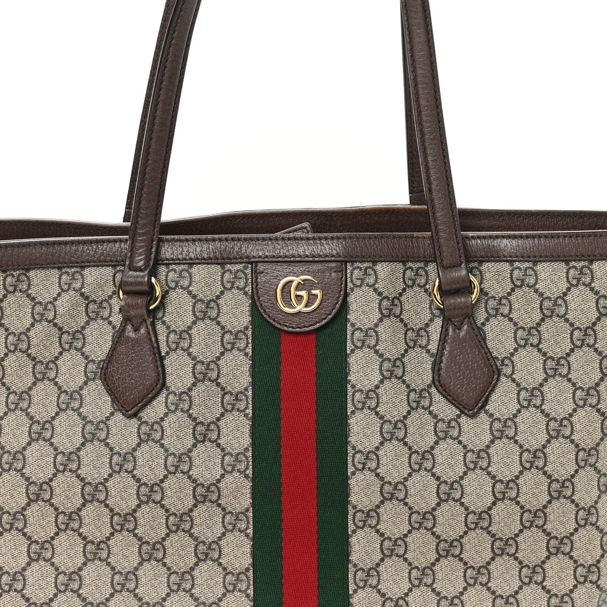 GG Supreme Monogram Medium Ophidia Shopping Tote Brown