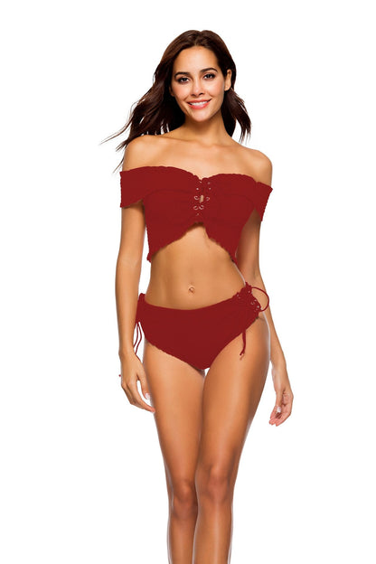 Summer New Sexy Cross Strap Two-Piece Bikini