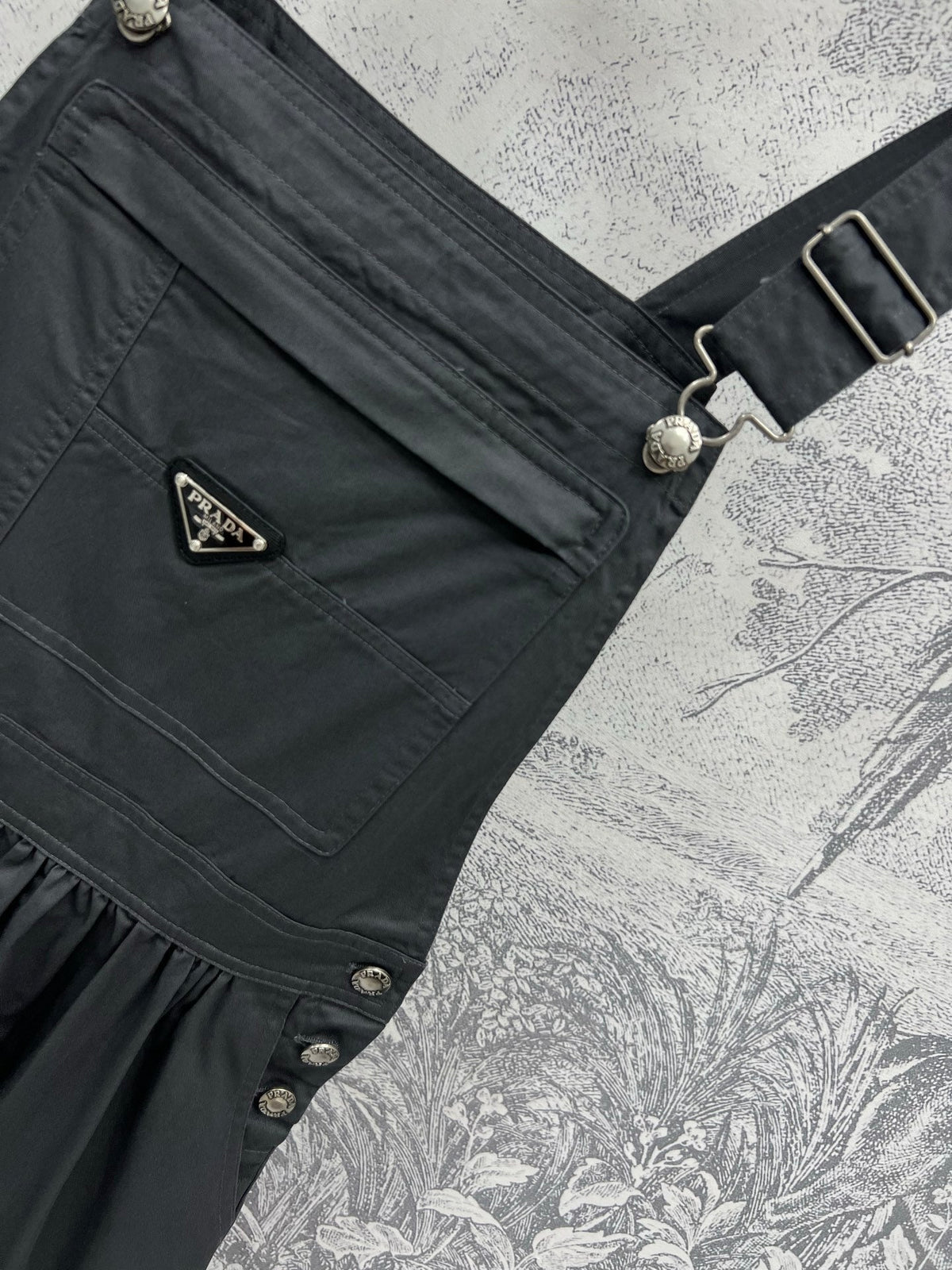 Prada 25 Suspender Dress Gray Cotton