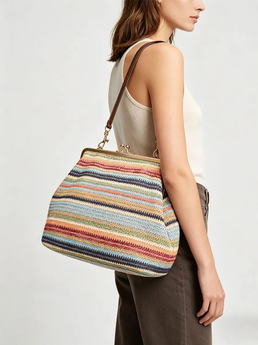 Elise Rhinestone-Woven Bag
