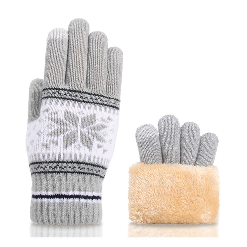 Winter Warm Snowflake Thicken Warm Knit Glove