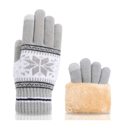 Winter Warm Snowflake Thicken Warm Knit Glove