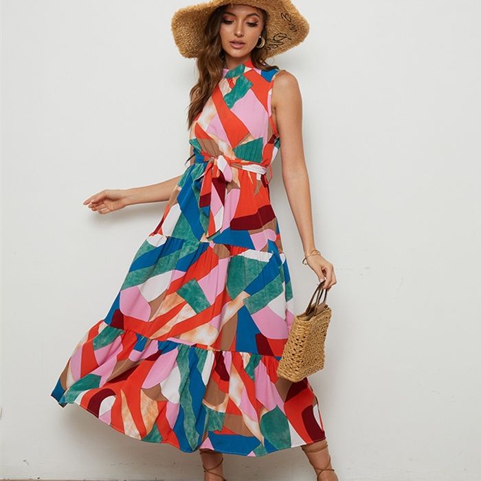 Floral Sleeveless Fresh Swung Dress
