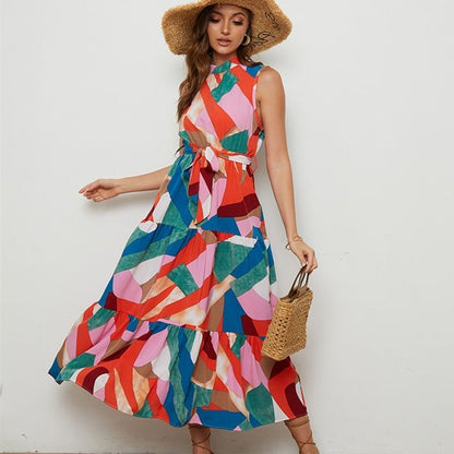 Floral Sleeveless Fresh Swung Dress