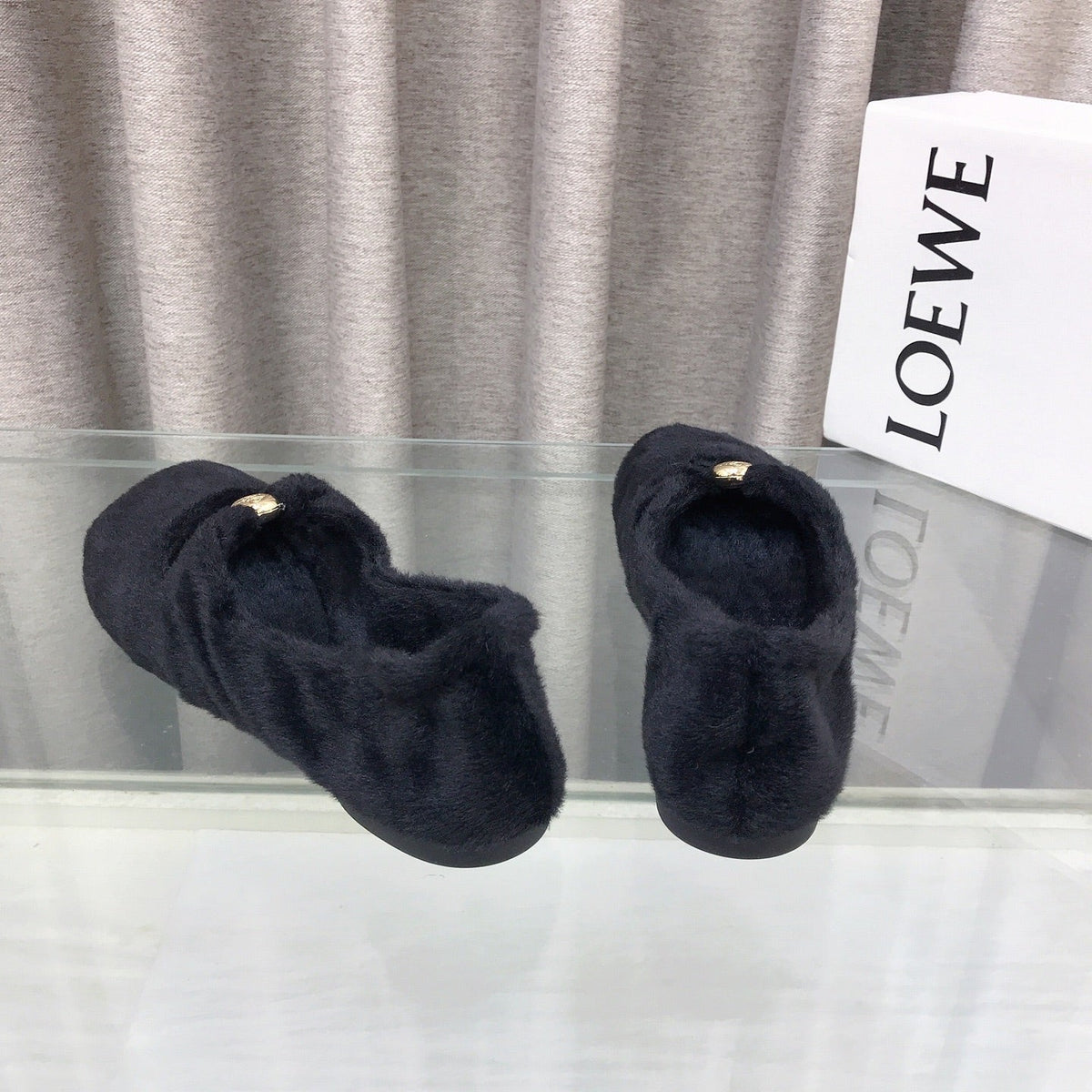 Loewe 2026 Ballet Flat Black in Wool 597434