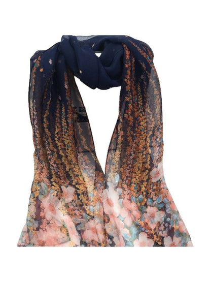 Scarvii - Floral Print Scarf - Lightweight &amp; Elegant