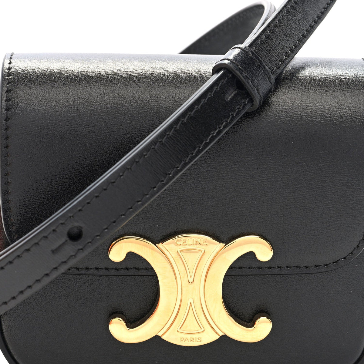 Shiny Calfskin Mini Triomphe Black