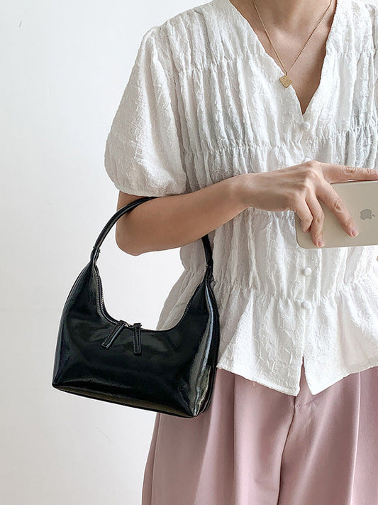 Geometric Split-Joint Zipper Shoulder Bags Handbags
