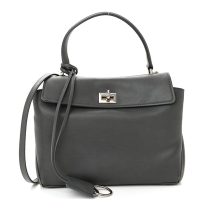 Natural Smooth Calfskin Mini Rodeo Top Handle Handbag Grey