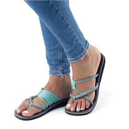 Europe And The United States Beach Toe Flat Slippers Women'S Shoes