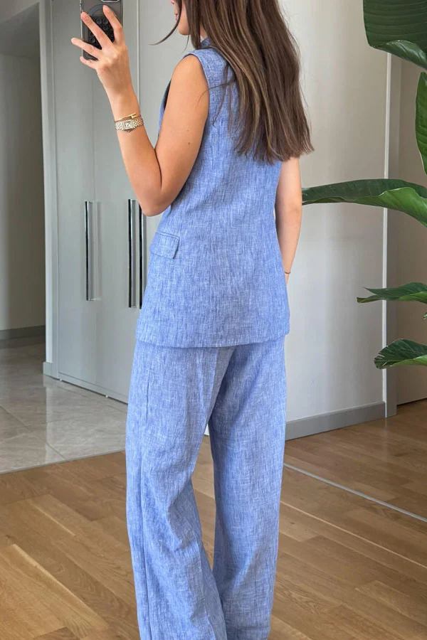 Fashion Lapel Vest \u0026 Pants Two-Piece Set