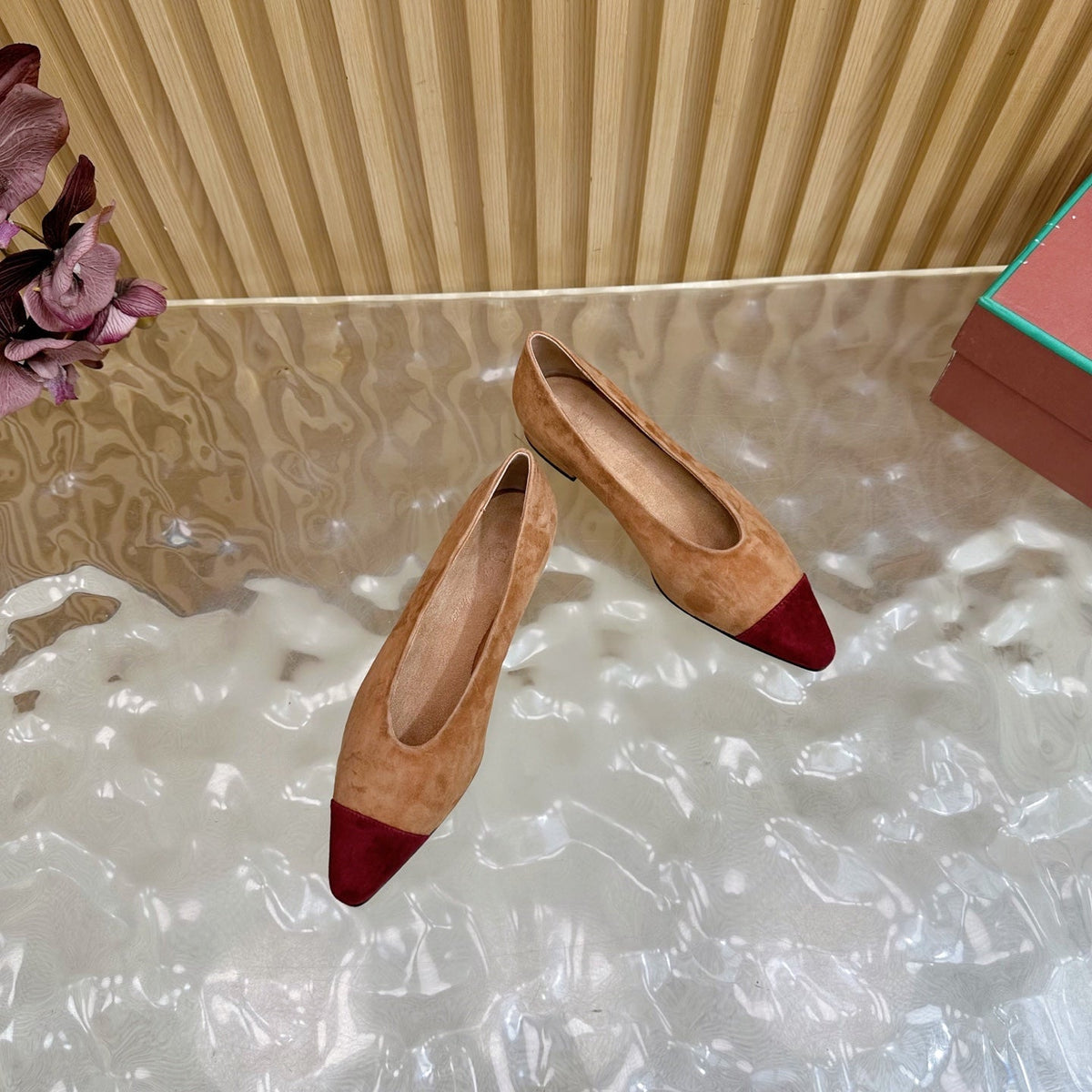 LP Rebecca Ballet Flats Brown Red Suede 498458