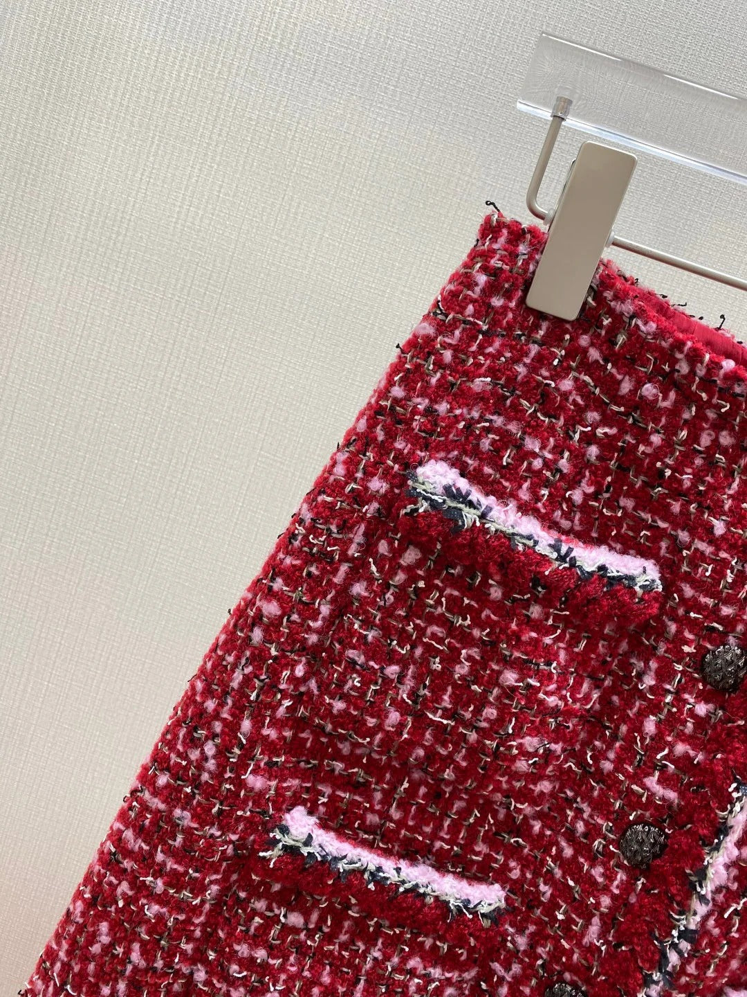 CHANEL 25S RED TWEED FOUR-POCKET SKIRT 314
