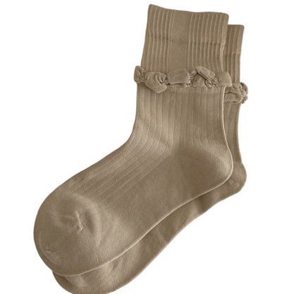 Rufia - Padded Lace-embroidered Mid-calf Socks
