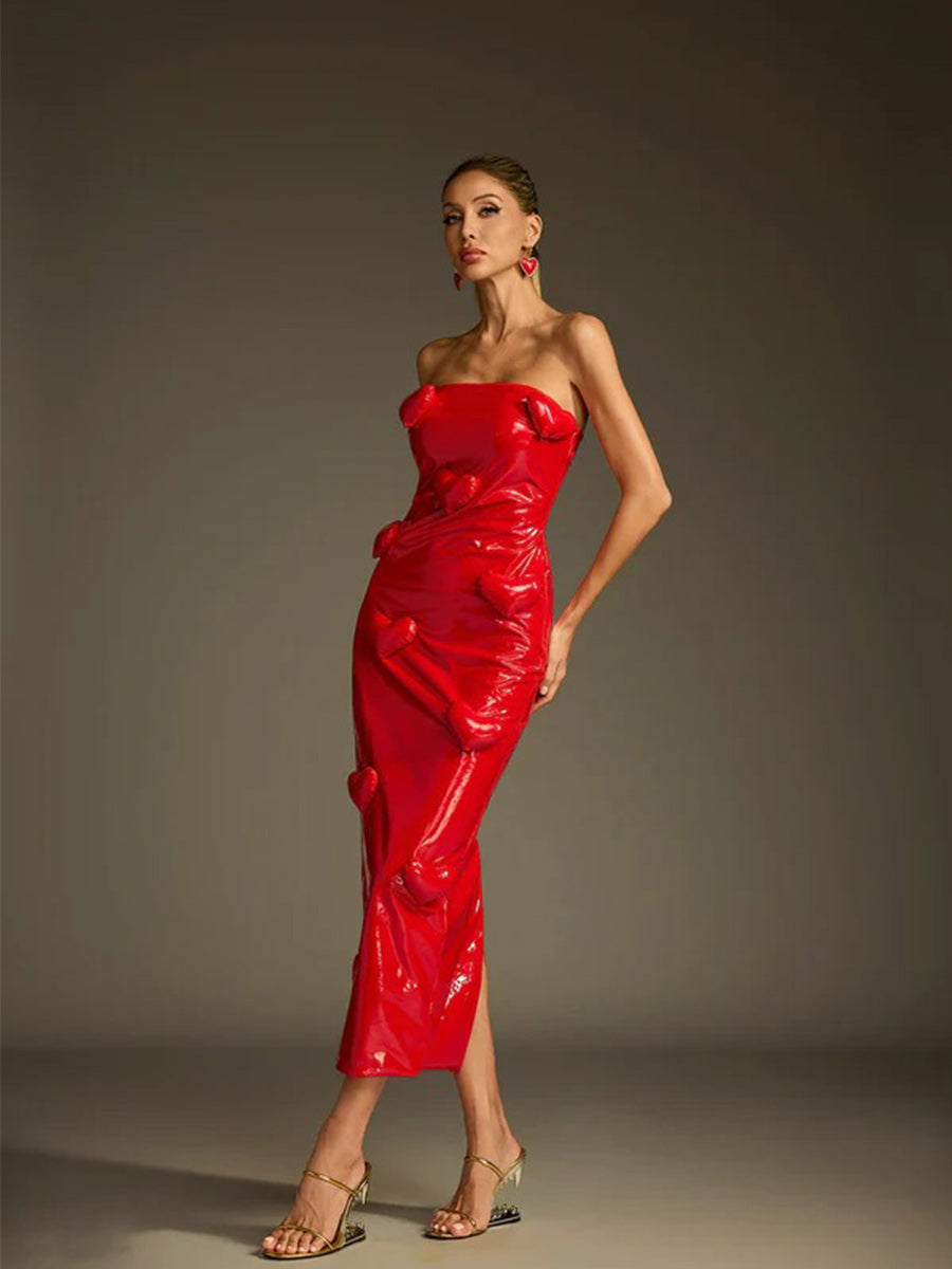 Taron Midi Dress In Red