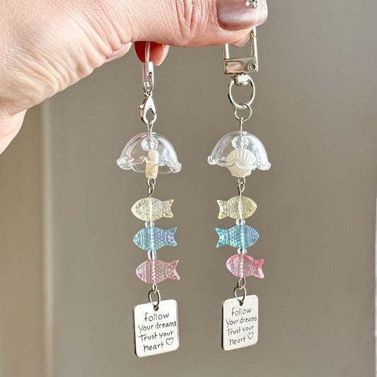 Cute Beaded Fish Wind Chime Bag Charm