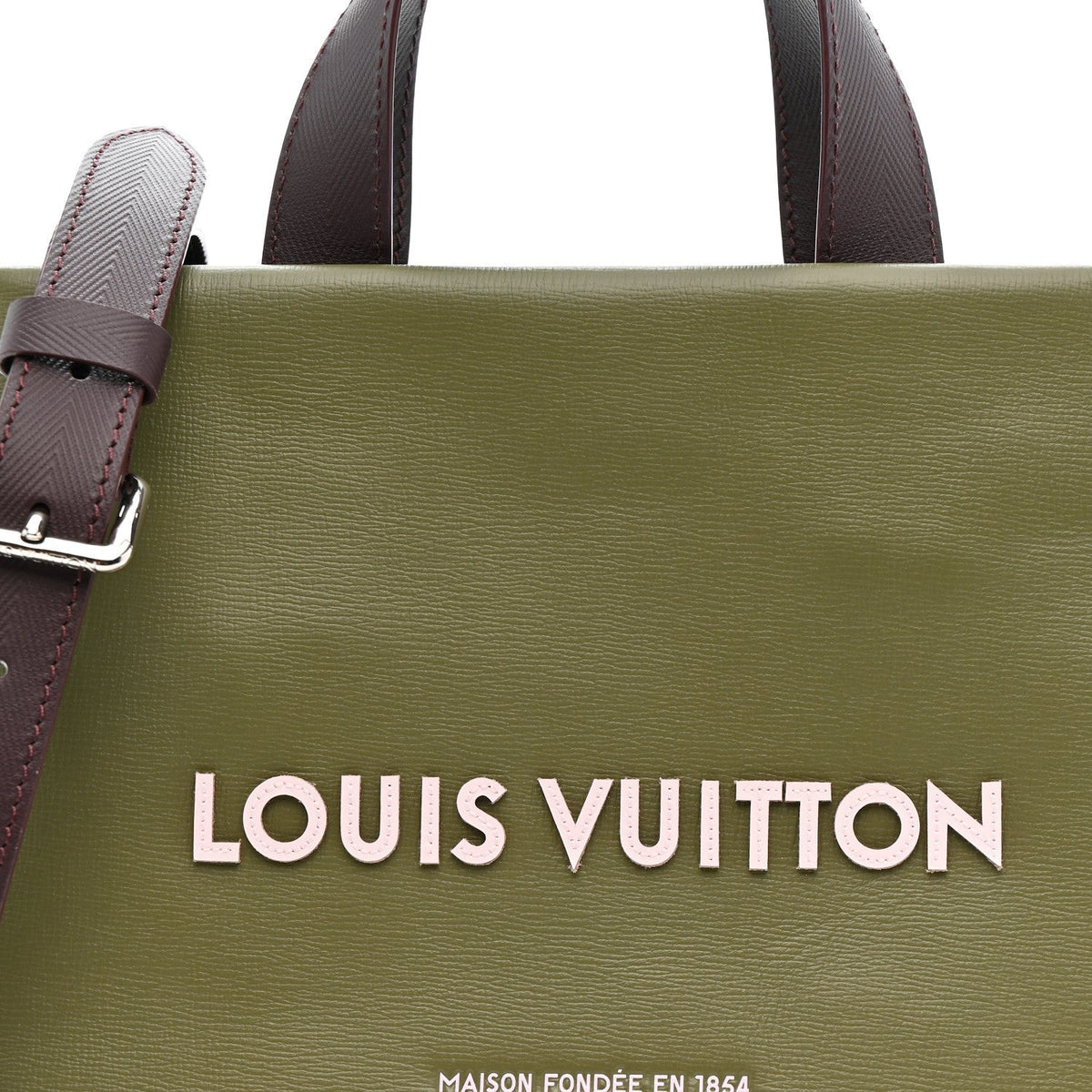 Calfskin Mini Shopper Tote Khaki Green