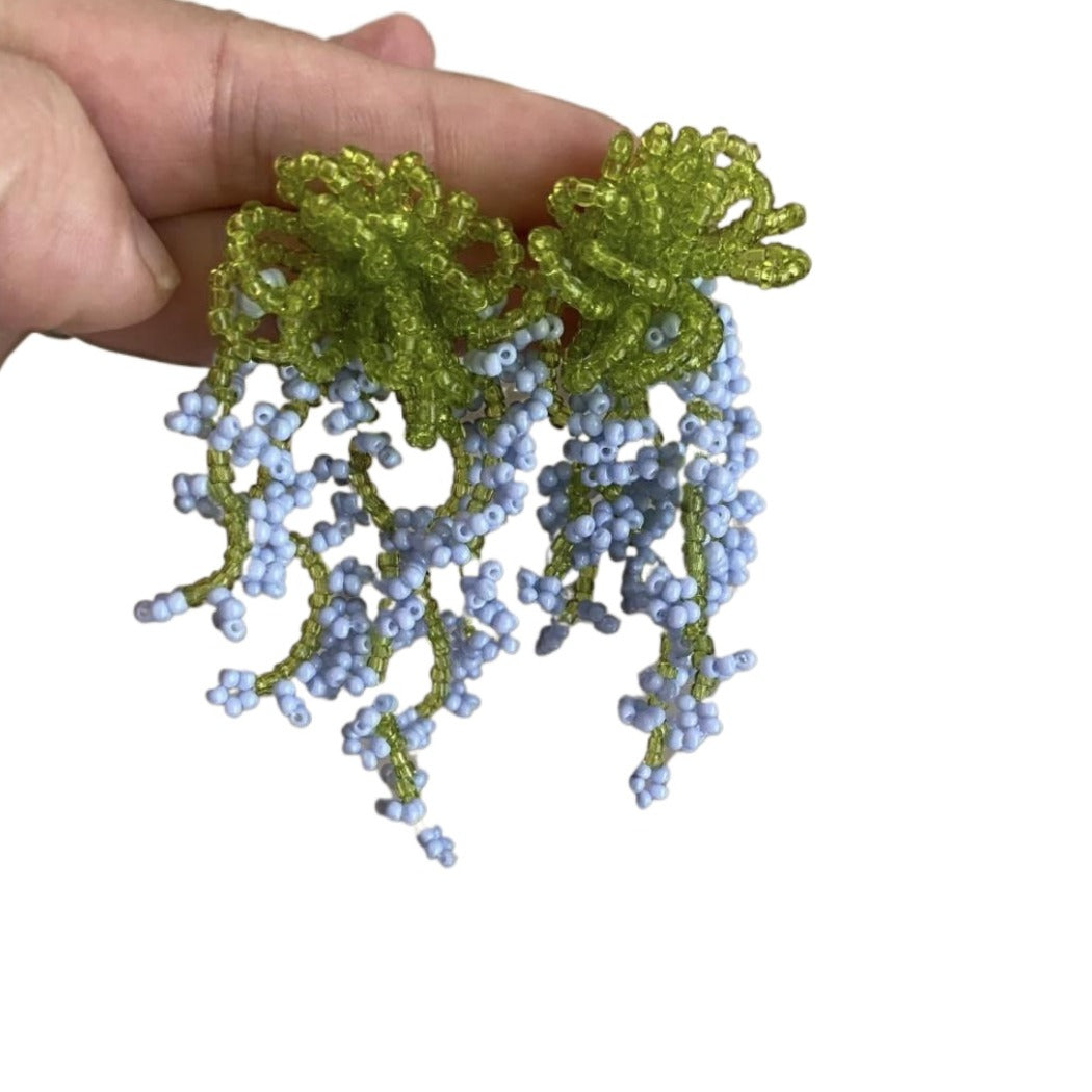 Earwish - Beaded Floral Earrings – Soft &amp; Elegant