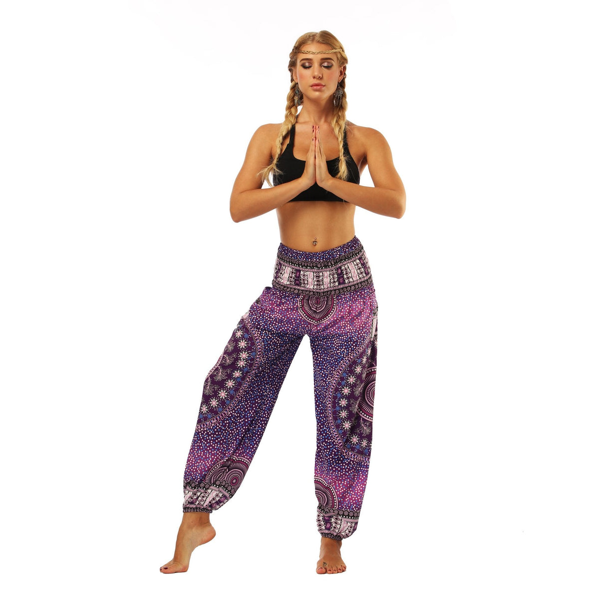 National Style Nepal Dot Seaside Loose Wide-Legged Casual Pants Fitness Exercise Yoga Lantern Pants Women 56