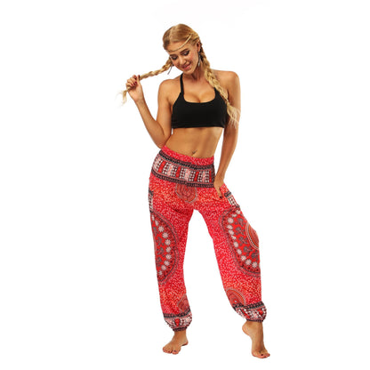 National Style Nepal Dot Seaside Loose Wide-Legged Casual Pants Fitness Exercise Yoga Lantern Pants Women 56